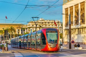 Casablanca tramway in the city centre