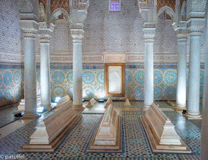 Hall of Twelve Columns at the Saadian Tombs in Marrakech