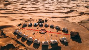 Circle of tents in the dunes – 3 Day Desert Tour from Marrakech to Erg Chigaga