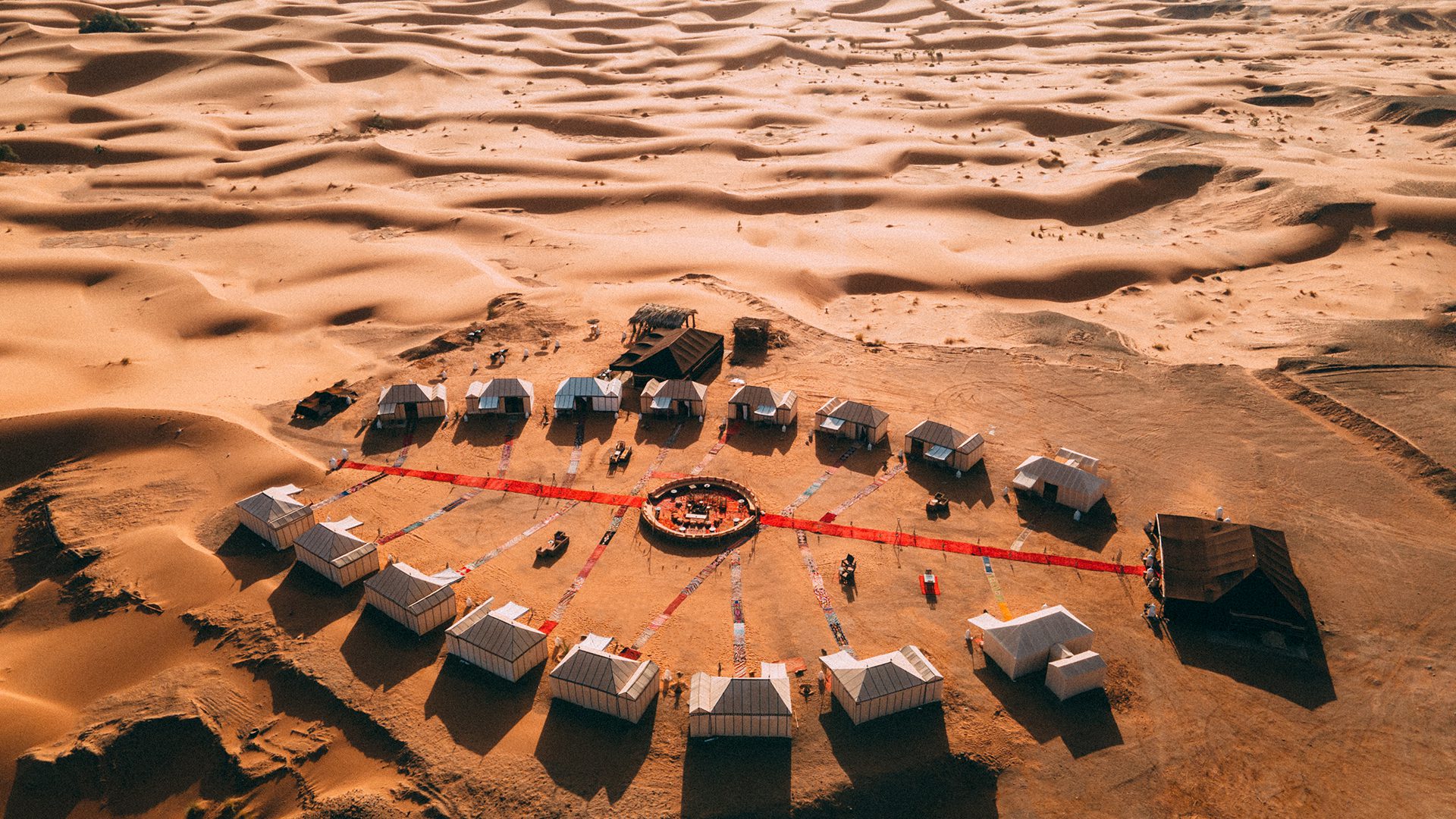 Circle of tents in the dunes – 3 Day Desert Tour from Marrakech to Erg Chigaga