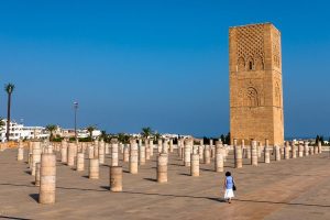 Hassan Tower and its columns in Rabat