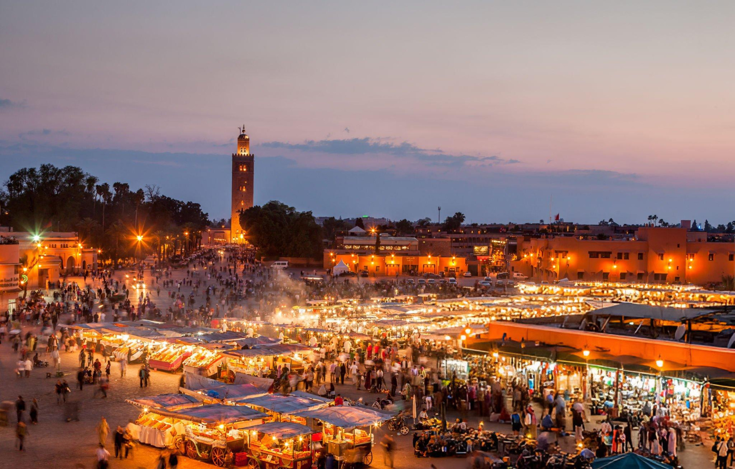 Djemma El Fna Marrakech by Night stock photo