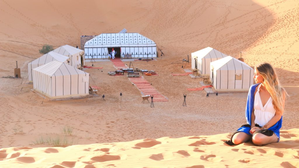 Desert camp seen on our New Year desert tour